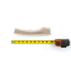 a large split elk antler chew against a tape measure